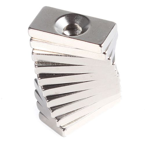 20x10x3mm countersunk magnets block neodymium n35 rare earth 4mm hole 10pcs for sale