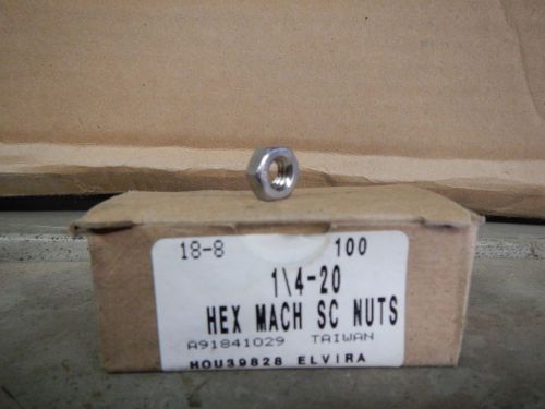 1/4 - 20 hex machine screw nut 18-8 stainless steel 100 qty