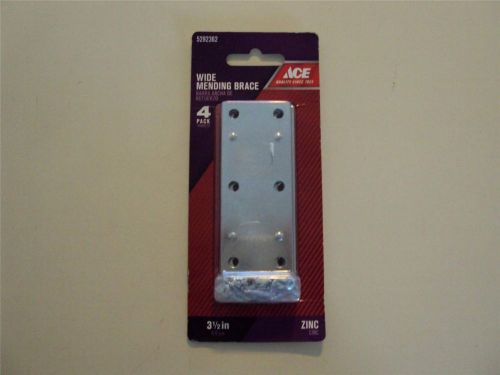 Lot of 5 ace hardware 3-1/2&#034;x 1-3/8&#034; zinc wide mending braces -20 braces total for sale