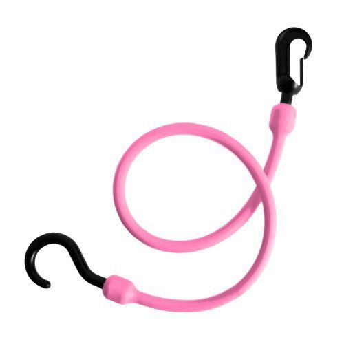 The Perfect Bungee 24-Inch Fixed End Bungee Cord with Nylon Hook and Clip  Pink