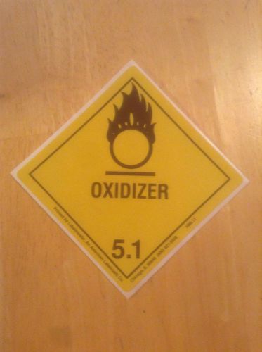 Official D.O.T Warning Sticker: Oxidizer