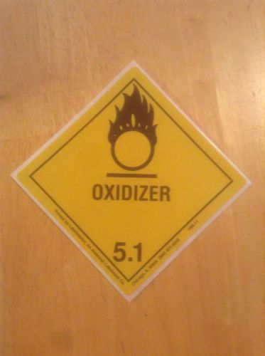 Official D.O.T Warning Sticker: Oxidizer