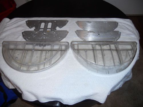 (2) federal signal raydian clear lightbar end caps &amp; plates - mint! for sale