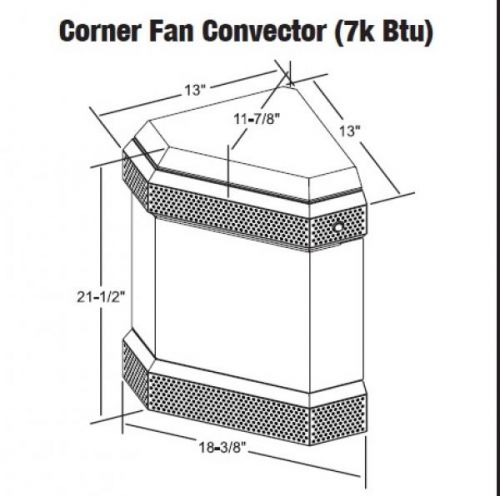 Corner fan convector (7k btu) for sale