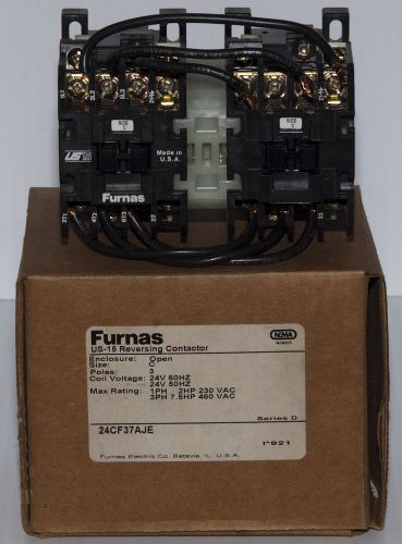Usa made furnas 24cf37aje us-15 reversing contactor 3 pole size c 60hz 24v coil for sale