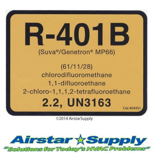 Suva® MP66 •  Refrigerant Identification Label  •  Pack of (10) Labels