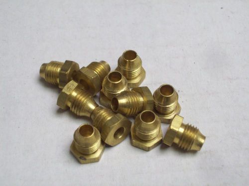 (10) 6100x3 brass threaded sleeve tubing nut tube fitting 3/16&#034; weatherhead for sale