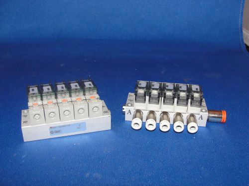 SMC SS3Y1-DUK02719 &amp; 5 SMC SY114A-5MOZ Solenoid Valves Lot of 2