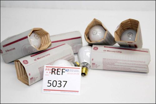 6 GE Mercury Lamps HR100DX38/A23 100 W light bulb NEW nos H38 ballast watt