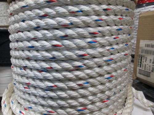 5/8&#034; x 100&#039; 3 Strand Poly Dacron hoist rope,rigging rope,7,200 lb
