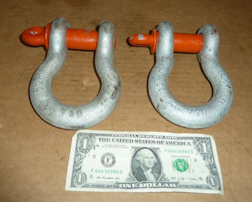 2 heavy duty shackles,cm usa hc9,22mm,8-1/2 ton,7/8,1-1/2&#034; slot,screw pin 1&#034; wid for sale