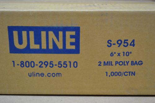 Uline s-954 bags 6&#034; x 10&#034; 2 mil industrial poly bags qty 1000 for sale