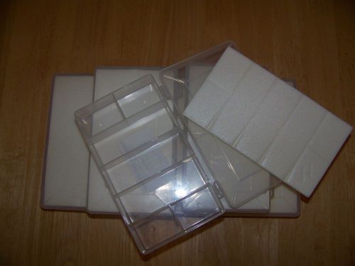 Lot of 6 plano 3449-87 compartment box,6-1/2x3-3/4x1-1/8,clear for sale