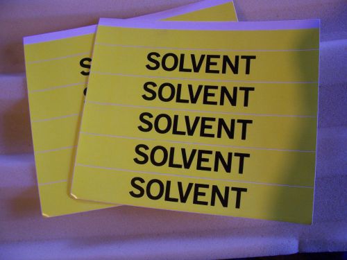 LOT OF 10  SOLVENT  Safety Sticker Signage Set Pipes Cooling VINYL