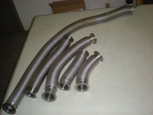 Lot of (5) pieces of flexible metal vacuum line - 48&#034;, 20&#034;, 18&#034; and (2) 10&#034; long for sale