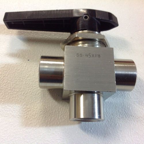 Whitey / swagel- ss -45xf8 ss 3 way ball valve panel mount w/nut for sale