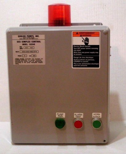 NEW Goulds S32540 SES Simplex Control Panel, 3 PH, 2.5 to 4.0 amps