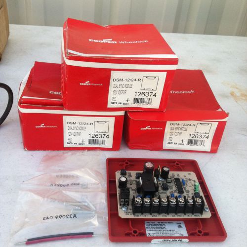 Lot 3 new cooper wheelock 126374 dsm-12/24r dual sync module fire alarm red for sale