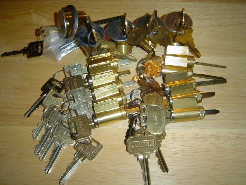 Locksmith lot of 15 cylinders rim mortise key lever knob schlage yale deadbolt for sale