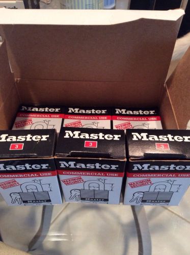 Master lock no 3 commercial use lock set of 6 nib for sale