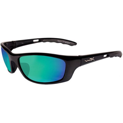 Wiley x p-17gm p-17 gloss black frame polarized emerald lens for sale