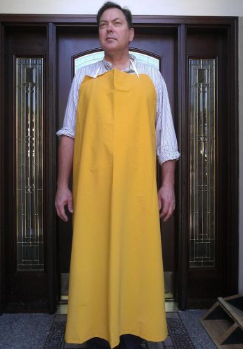 5 aprons: pvc/poly protective hd, yellow, dishwasher, chemical resistant 34&#034;x50&#034; for sale