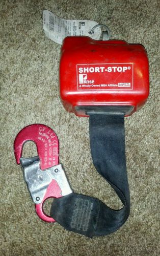 Msa red short-stop self retracting lanyard with 10&#039; nylon strap (rose) for sale