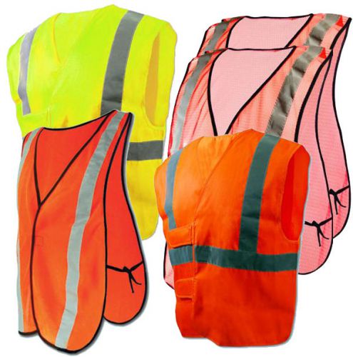 New lot of 5 magid safety vests hi-viz reflective mesh lime/orange medium-4xl for sale