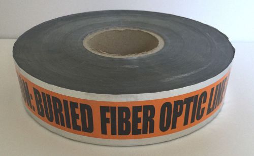 Orange Detectable Caution Buried Fiber Optic Line Below Tape 2&#034; x 1000&#039;  5 Mil