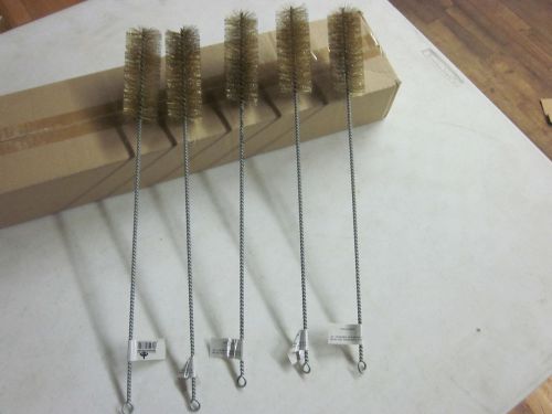 ~ 5 ~ 16&#034; brass wire round tube cleaning brushes 1-1/2&#034; brush 4 bottle gun pipe for sale