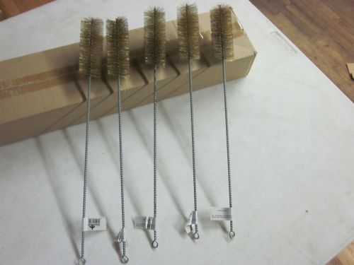 ~ 5 ~ 16&#034; BRASS WIRE ROUND TUBE CLEANING BRUSHES 1-1/2&#034; BRUSH 4 BOTTLE GUN PIPE