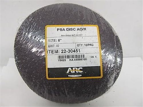 Arc Abrasive 22-30451, 6&#034; Abrasive Pads, 40 grit - 10 each