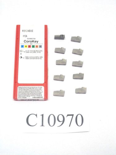 (10) new sandvik coromant carbide inserts n151.2-400-5e h13a lot c10970 for sale