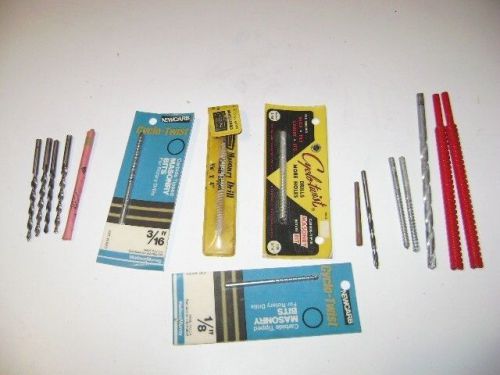 SUPER NICE LOT OF NEW &amp; USED TAPER PIN REAMERS AND MASONRY BITS