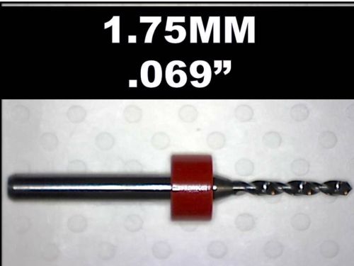 1.75mm - .069&#034;  carbide drill bit - new one piece - cnc dremel pcb  hobby models for sale