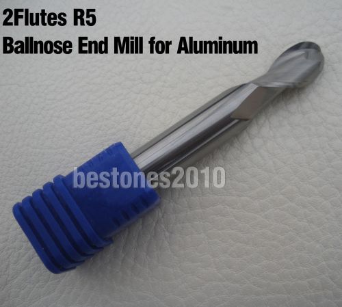 Lot 1pcs Solid Carbide 2Flute Ball Nose Aluminum Endmills R5.0 Cutting Dia 10mm