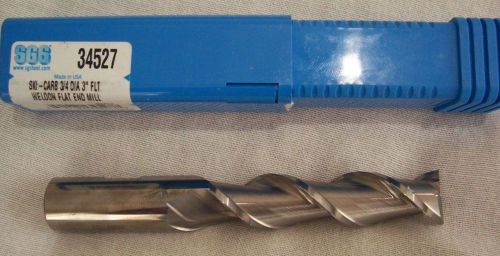 1 - sgs 34527 3/4 ski-carb 3/4 dia 3&#034;-2  flt  weldon flat end mill new in case for sale