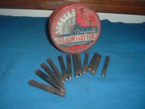 FELLOWS CUTTER GEAR SHAPER TIN &amp; 12-1/8 STEEL PUNCHES SPRINGFIELD VERMONT TOOLS