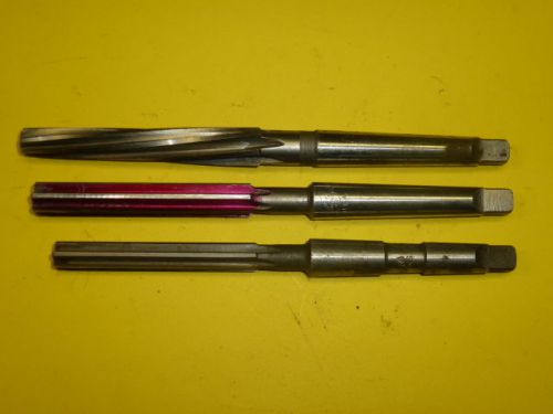 LOT of (3) ASSORTED 1MT TAPER SHANK REAMERS, MORSE &amp; STANDARD TOOL Co.