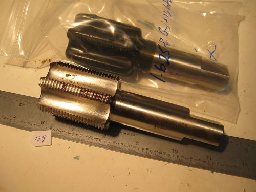 2 pc 1-5/8&#034; 12 +.005 LEFT HAND GH10 6 Flutes Short Taper Tap Regrind (139)