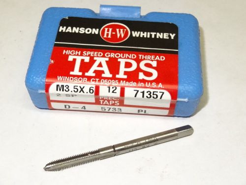 New hanson whitney m3.5 x 0.6 d4 2fl d-4 hss plug spiral point tap 71357 usa for sale