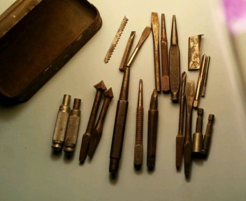 Antique/Vintage Steel Punches and Bits Tool Lot  LOOK AT PHOTOS!!