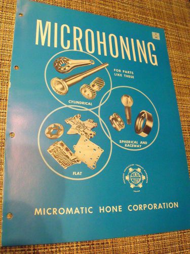 Micromatic hone corp. detroit, mich. microhoning machines catalog for sale