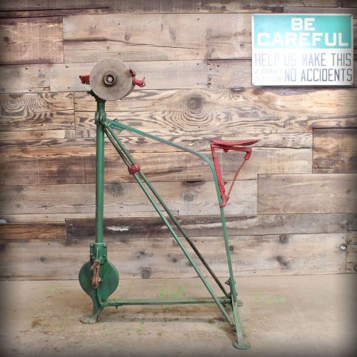 Vintage Industrial Luther Grinder Mfg Hummer Pedal Powered Grinding Machine