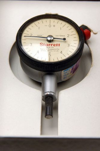 Dial indicator #81-124 starrett-used .00025 graduated (c-4-6-4-1-r) for sale
