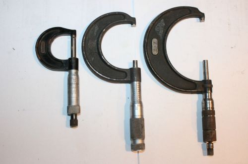 Starrett brown &amp; sharpe central tools micrometer set 3pc for sale