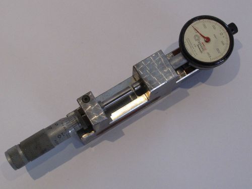 Vintage machinist tool lufkin #011v on block matched w/ standard decimatic 3141 for sale