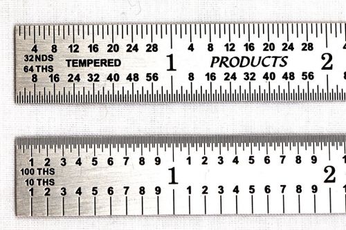 Usa pec 6&#034; flexible stainless 5r machinist ruler/rule 1/64, 1/32, 1/10, 1/100 for sale