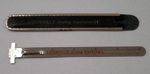Vintage advertising pocket clip ruler depth gauge executive leather pouch for sale