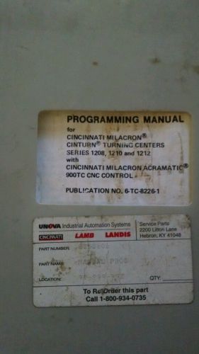 Cincinnati cinturn  a900 programing manual